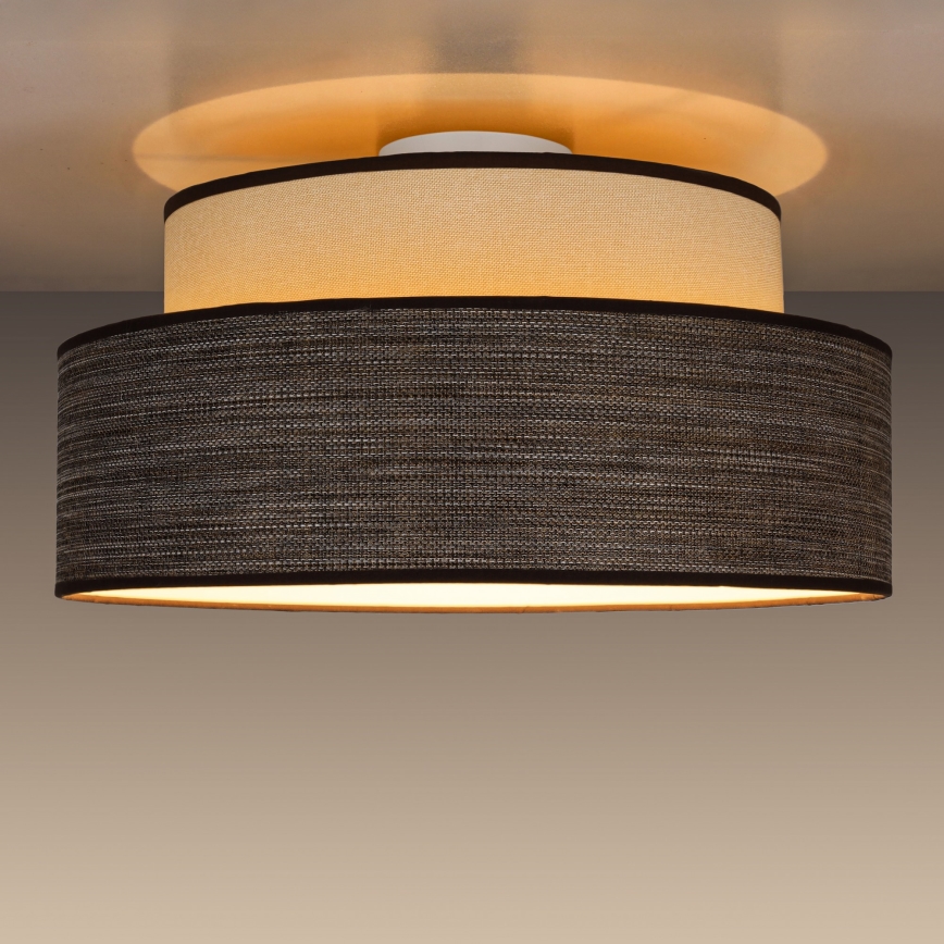 Plafon GRACE 1xE27/60W/230V śr. 40 cm kremowy/brązowy