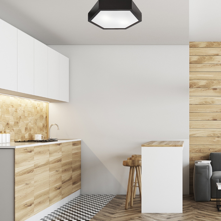 Plafon HEX 2xE27/60W/230V śr. 43 cm sosna wenge