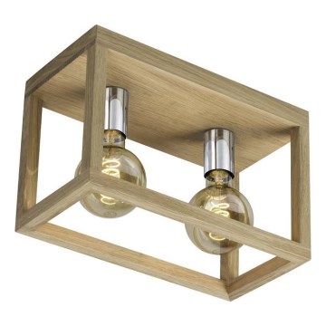 Plafon KAGO 2xE27/60W/230V dąb matowy