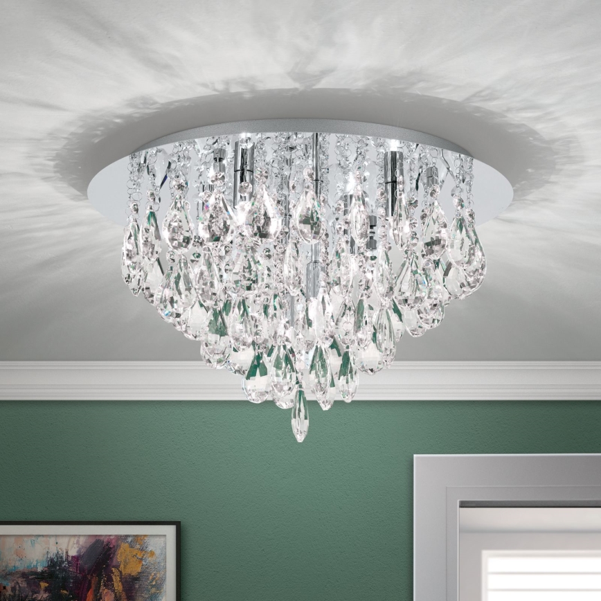 Plafon kryształowy CELESTE 6xG9/40W/230V śr. 45 cm chrom błyszczący