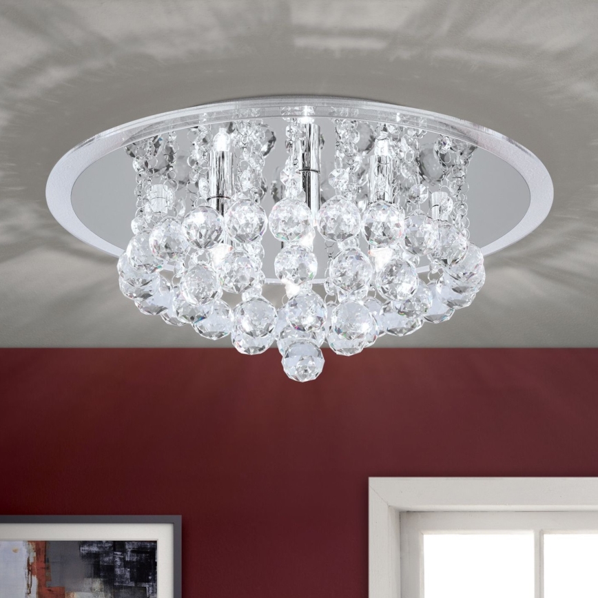 Plafon kryształowy GLORIA 4xG9/40W/230V śr. 38 cm przezroczysty/chrom błyszczący