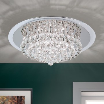 Plafon kryształowy GLORIA 6xG9/40W/230V śr. 50 cm przezroczysty/chrom błyszczący
