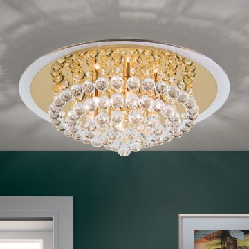 Plafon kryształowy GLORIA 6xG9/40W/230V śr. 50 cm złoty
