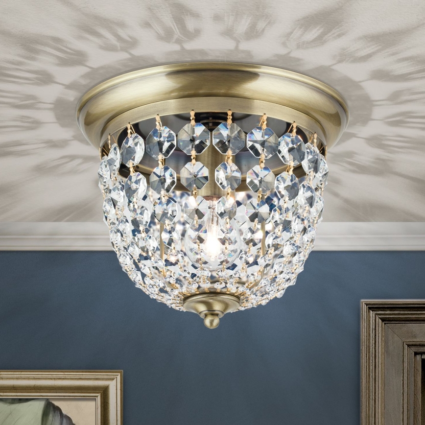 Plafon kryształowy PLAFOND 1xE27/40W/230V śr. 26 cm brąz