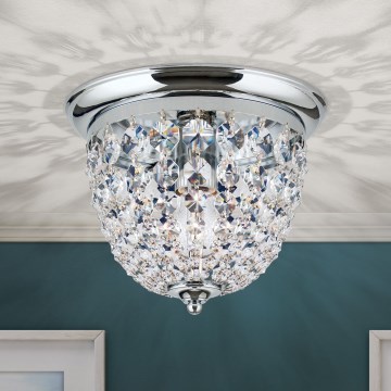 Plafon kryształowy PLAFOND 1xE27/40W/230V śr. 26 cm chrom błyszczący
