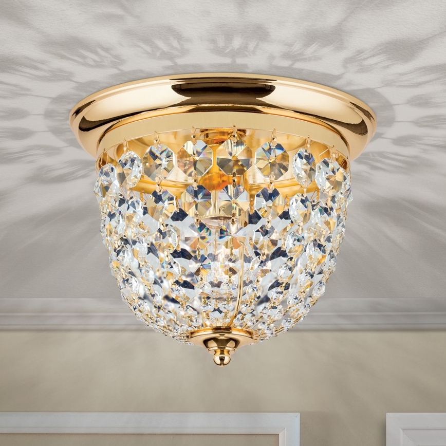Plafon kryształowy PLAFOND 1xE27/40W/230V śr. 26 cm złoty