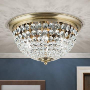 Plafon kryształowy  PLAFOND 6xE27/40W/230V śr. 47 cm brąz