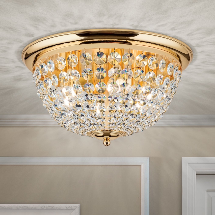 Plafon kryształowy PLAFOND 6xE27/40W/230V śr. 47 cm złoty