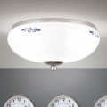 Plafon LANDHAUS 2xE27/60W/230V śr. 28 cm matowy chrom/biały
