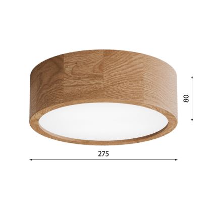 Plafon łazienkowy CLEO 2xE27/24W/230V IP54 śr. 27,5 cm dąb