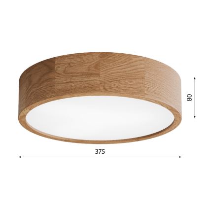 Plafon łazienkowy CLEO 3xE27/24W/230V IP54 śr. 37,5 cm dąb