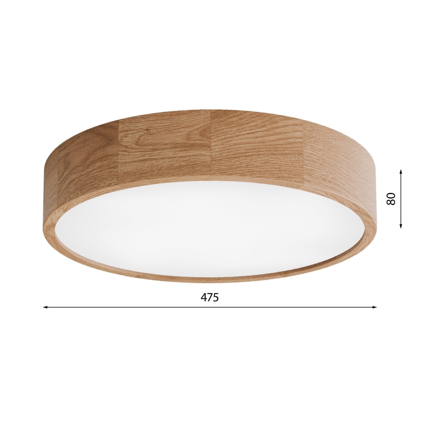 Plafon łazienkowy CLEO 4xE27/24W/230V IP54 śr. 47,5 cm dąb