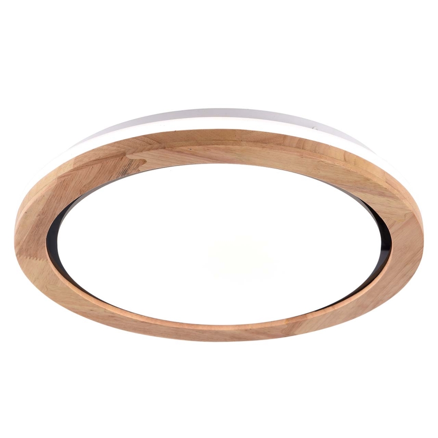 Drewniana oprawa sufitowa LED do łazienki 24W/230V śr. 39 cm IP44 dąb