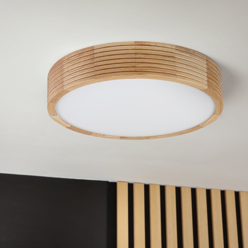 Plafon łazienkowy LINARO 3xE27/15W/230V IP54 dąb Ø 37 cm