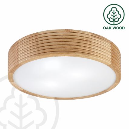 Plafon łazienkowy LINARO 3xE27/15W/230V IP54 dąb Ø 37 cm