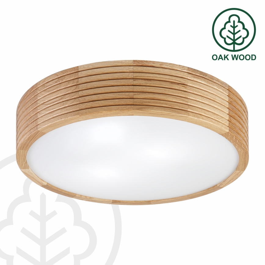 Plafon łazienkowy LINARO 3xE27/15W/230V IP54 dąb Ø 37 cm