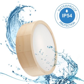 Plafon łazienkowy NATURAL 2xE27/15W/230V IP54 sosna ø 27 cm - certyfikat FSC