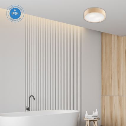 Plafon łazienkowy NATURAL 3xE27/15W/230V IP54 sosna ø 37 cm