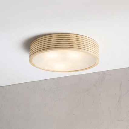 Plafon łazienkowy NATURAL MODERN 3xE27/15W/230V IP54 śr. 37,5 cm sosna
