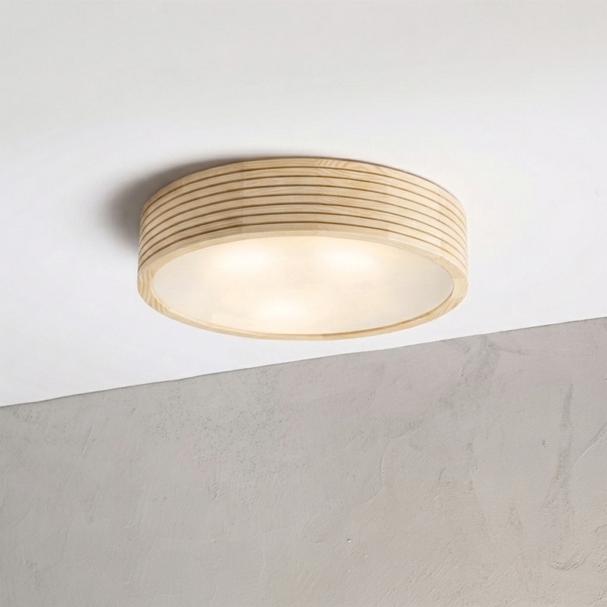 Plafon łazienkowy NATURAL MODERN 3xE27/15W/230V IP54 śr. 37,5 cm sosna