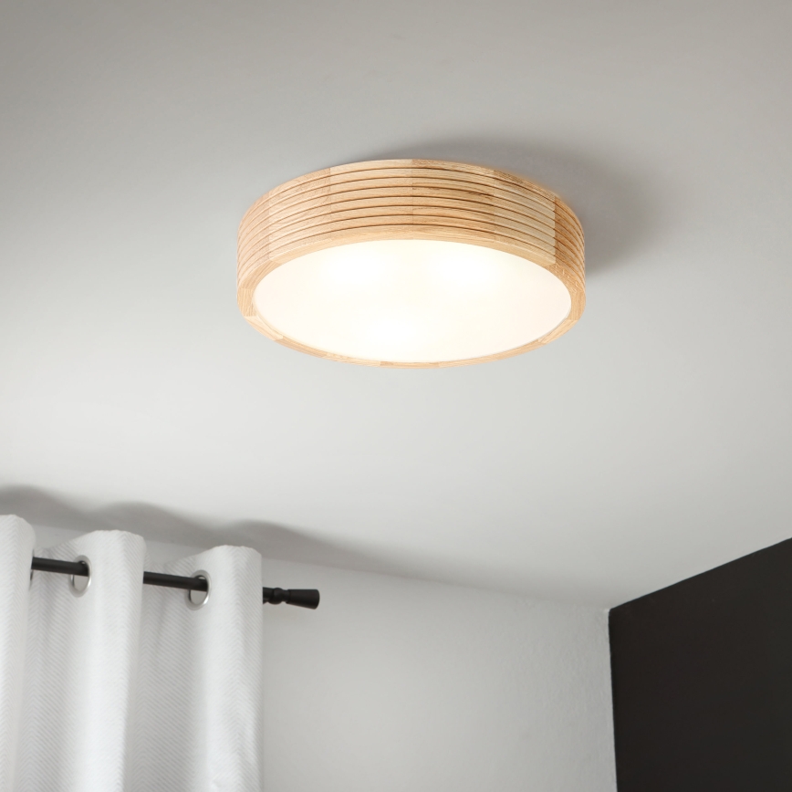 Plafon łazienkowy NATURAL MODERN 3xE27/15W/230V IP54 śr. 37,5 cm sosna