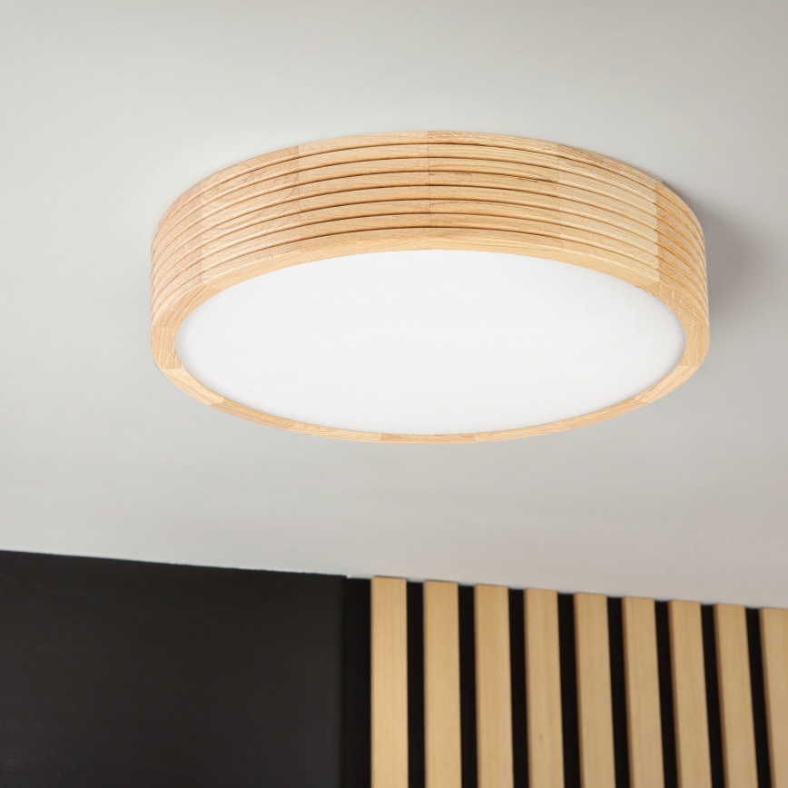 Plafon łazienkowy NATURAL MODERN 3xE27/15W/230V IP54 śr. 37,5 cm sosna