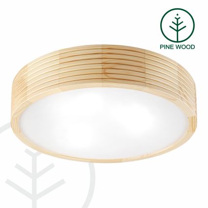 Plafon łazienkowy NATURAL MODERN 3xE27/15W/230V IP54 śr. 37,5 cm sosna