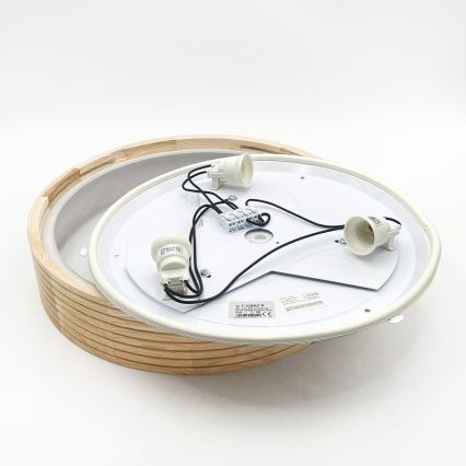 Plafon łazienkowy NATURAL MODERN 3xE27/15W/230V IP54 śr. 37,5 cm sosna
