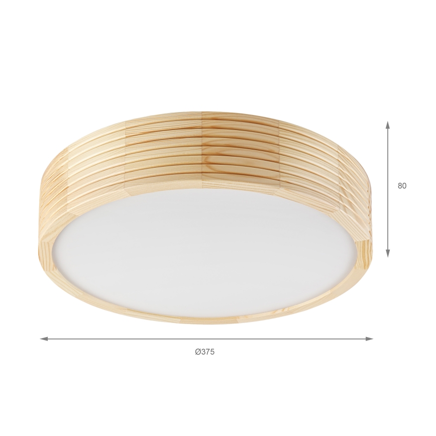 Plafon łazienkowy NATURAL MODERN 3xE27/15W/230V IP54 śr. 37,5 cm sosna