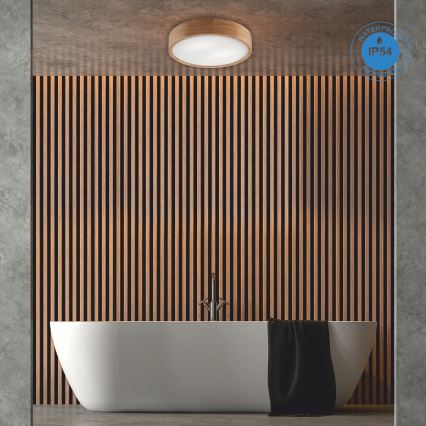 Plafon łazienkowy OAK 3xE27/15W/230V dąb ø 37 cm IP54