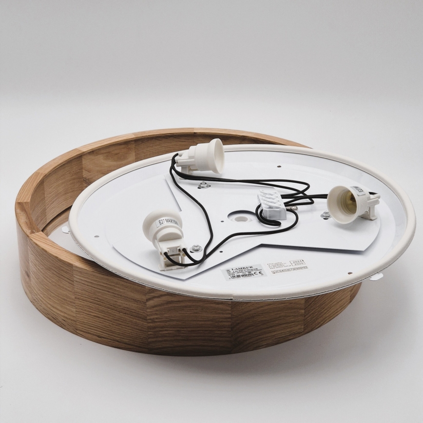 Plafon łazienkowy OAK 3xE27/15W/230V dąb ø 37 cm IP54