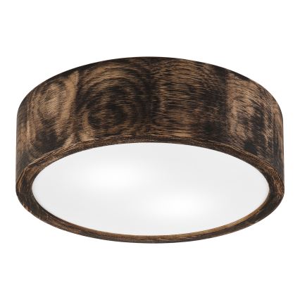 Plafon łazienkowy OAK SMOKY 2xE27/15W/230V IP54 ø 27,5 cm dąb/brązowy