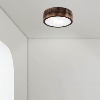 Plafon łazienkowy OAK SMOKY 2xE27/15W/230V IP54 ø 27,5 cm dąb/brązowy