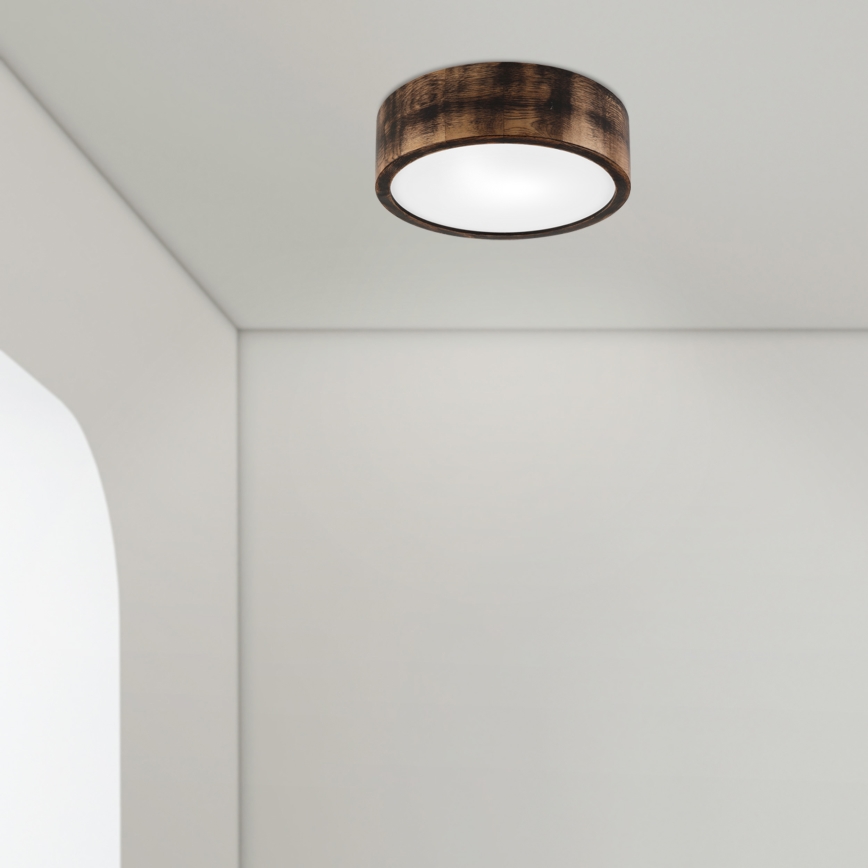 Plafon łazienkowy OAK SMOKY 2xE27/15W/230V IP54 ø 27,5 cm dąb/brązowy