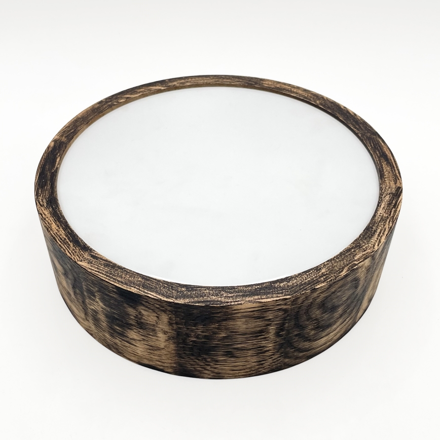 Plafon łazienkowy OAK SMOKY 2xE27/15W/230V IP54 ø 27,5 cm dąb/brązowy