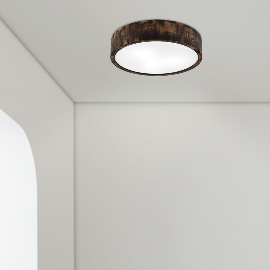 Plafon łazienkowy OAK SMOKY 3xE27/15W/230V IP54 ø 37,5 cm dąb/brązowy