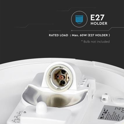 Plafon łazienkowy z czujnikiem 1xE27/60W/230V IP44 ø 29,6 cm
