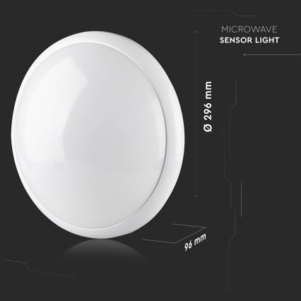 Plafon łazienkowy z czujnikiem 1xE27/60W/230V IP44 ø 29,6 cm