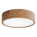 Plafon łazienkowy z czujnikiem CLEO 3xE27/24W/230V śr. 37,5 cm IP54 dąb