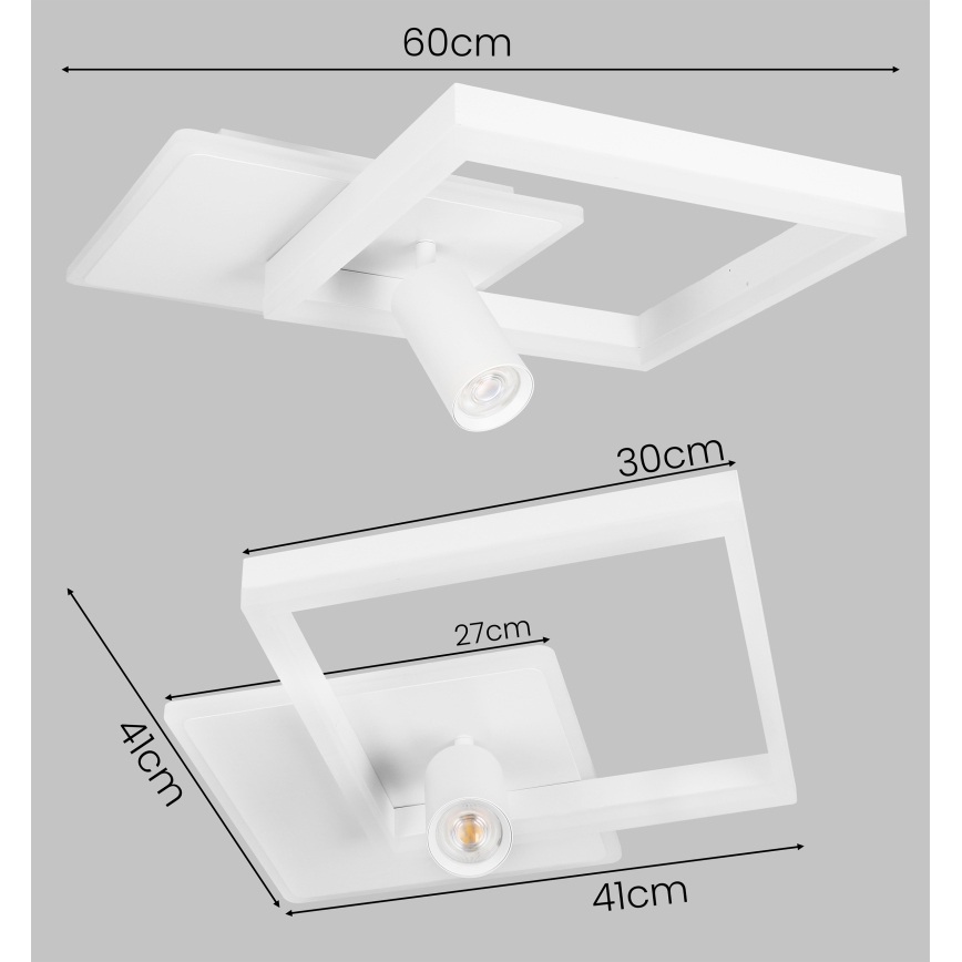 Plafon LED 38W/230V + 1xGU10/30W biały