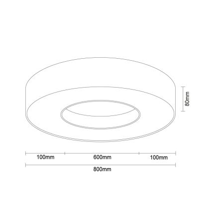 Plafon LED/80W/230V 3000/4000/6500K śr. 80 cm biały
