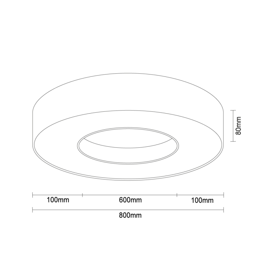 Plafon LED/80W/230V 3000/4000/6500K śr. 80 cm biały