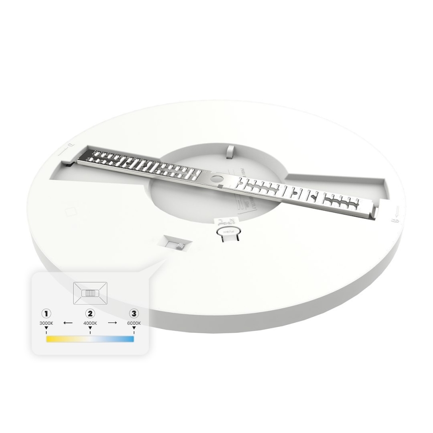 Plafon LED EVORA 24W/230V 3000/4000/6000K śr. 30 cm, biały