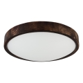 Plafon LED OAK SMOKY SLIM LED/36W/230V 4000K Ø 37 cm dąb/ciemny brąz