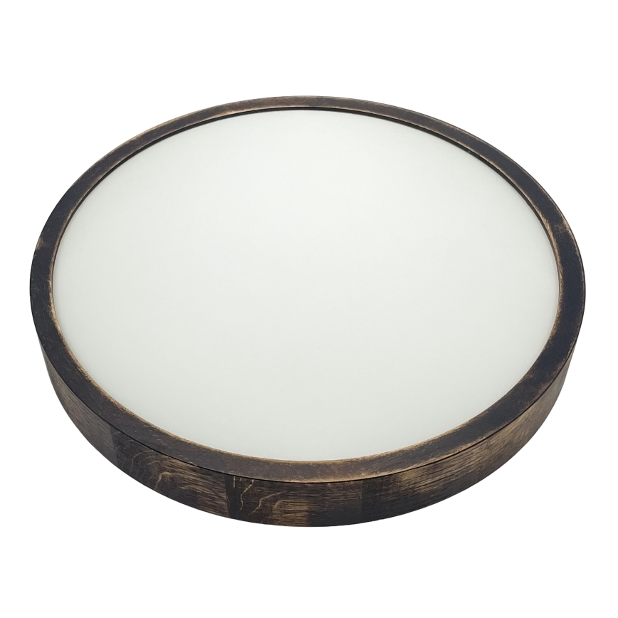 Plafon LED OAK SMOKY SLIM LED/36W/230V 4000K Ø 37 cm dąb/ciemny brąz
