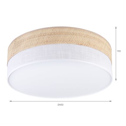 Lampa sufitowa LED SIRJA BOHO LED/36W/230V 4000K śr. 45 cm beżowa/biała