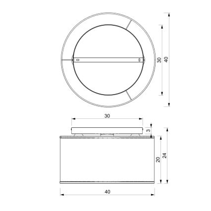 Plafon LOFT SHADE 3xE27/60W/230V czarny