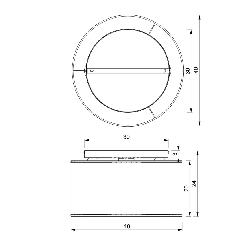 Plafon LOFT SHADE 3xE27/60W/230V czarny