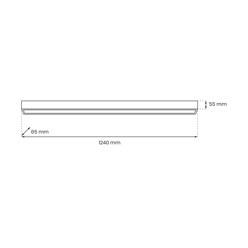 Plafon LUNGO T8 1xG13/18W/230V czarny