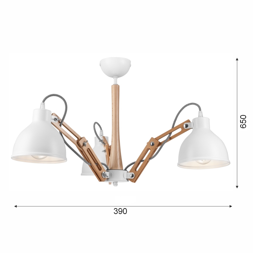 Plafon MARCELLO 3xE27/60W/230V buk